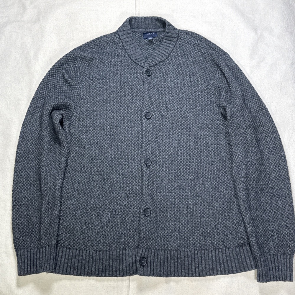 J Crew Men's XL Button Up Sweater Wool Blend Knit Beautiful Quality